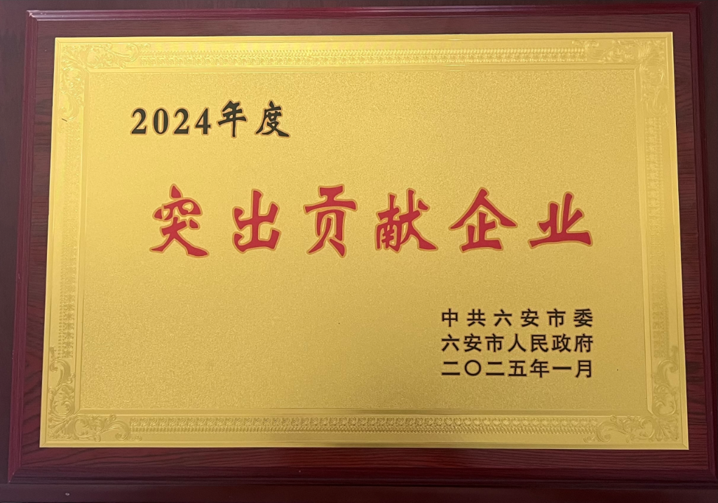 六安气体荣获“突出贡献企业”